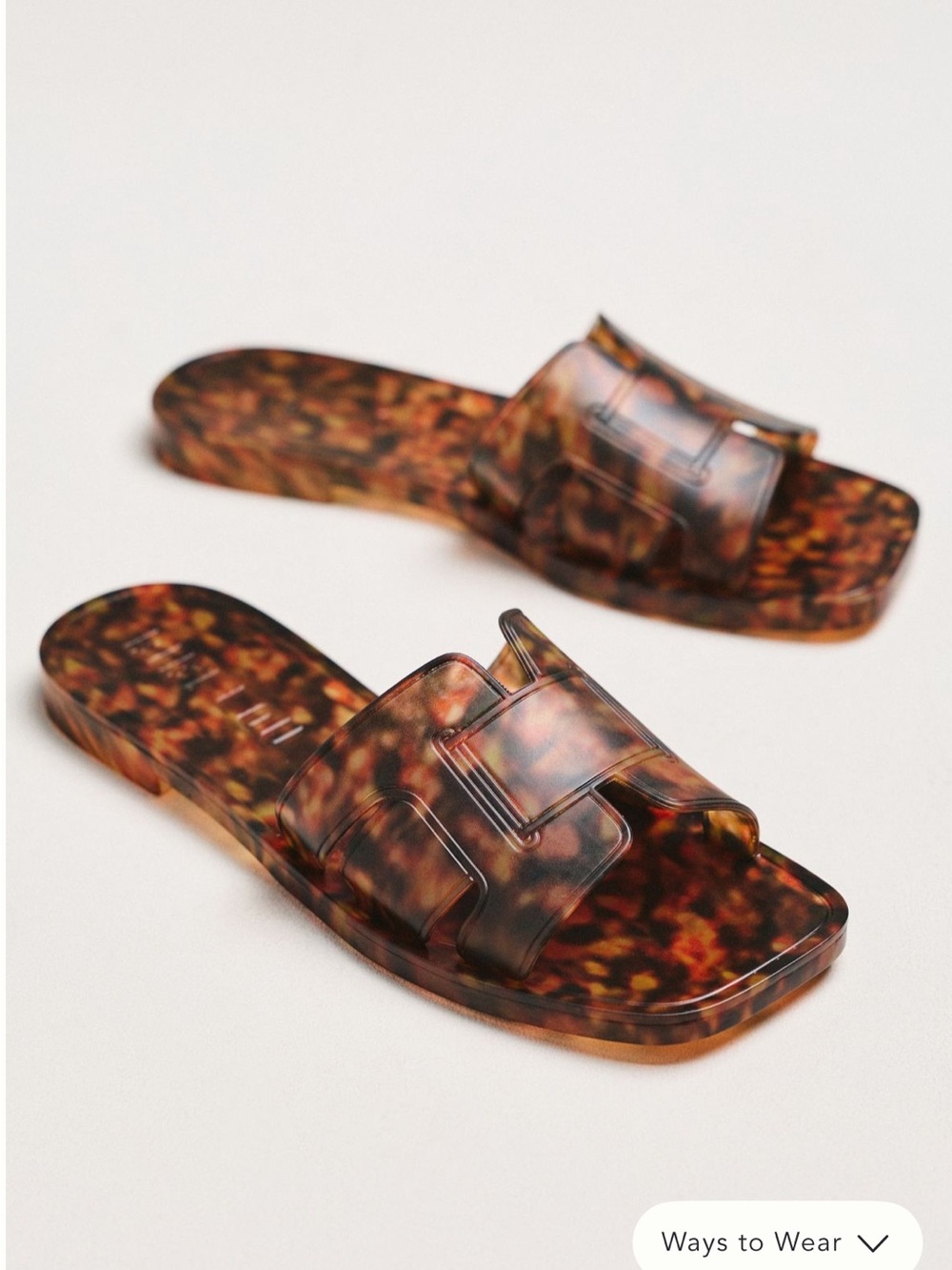 Anthropologie Bibi Lou Tortoiseshell Slide Sandals - Brown